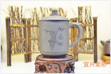 Personalized Yixing Zisha Teapot Handmade Purple Clay Tea Cup Black Color